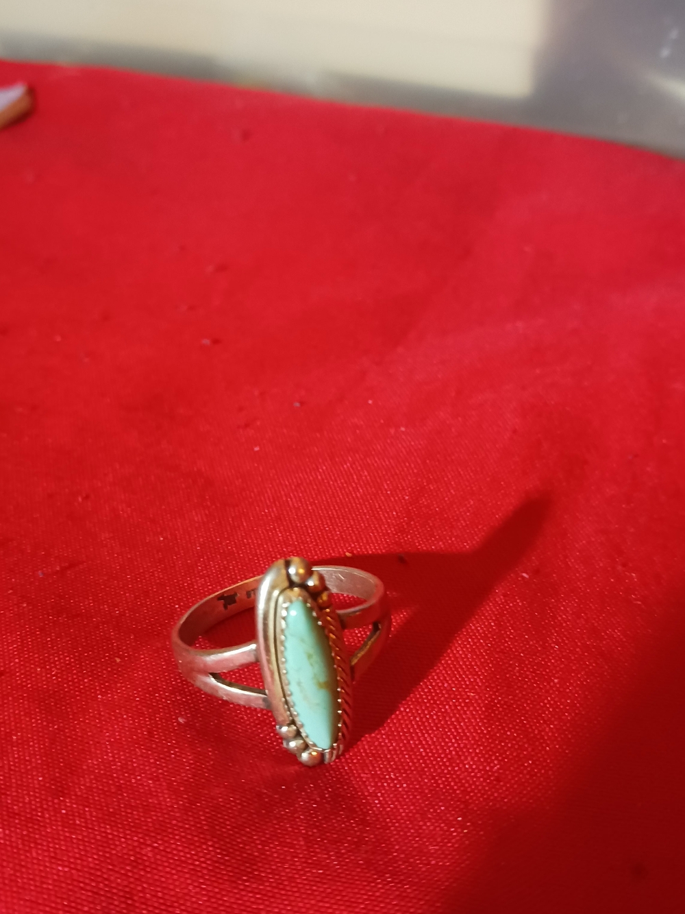 Turquoise Marquise Silver Ring - Unbranded